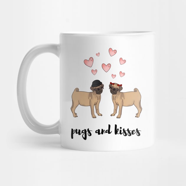 Pugs and kisses - a cute gift for a pug lover by Cute_but_crazy_designs